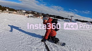 プロスノーボーダーのスキー場初滑り！最高AIアクションカメラInsta360 Ace Pro でスノーボードを撮る！ [upl. by Enidlareg]