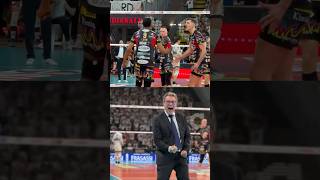 🤩  Lorenzetti’s reaction💪🏻🔥goSir BlockDevils volleyball ace [upl. by Aiyt]