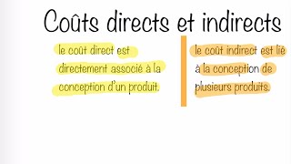 2 Coût Complet  direct et indirect [upl. by Oicnerolf]