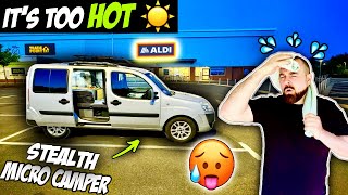 SURVIVING The HEAT  Micro Camper STEALTH Camp At ALDI VANLIFE UK [upl. by Dolorita]