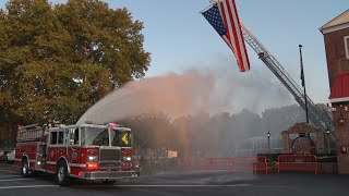 Pearl RiverNY Fire Dept Hook amp Ladder Co 1 Dual Wetdown 91424 [upl. by Ayihsa]