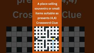 A place selling souvenirs or small items44 Crossword Clue crossword crosswordpuzzles [upl. by Faxun]