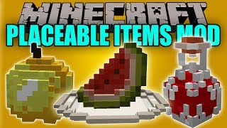 PLACEABLE ITEMS MOD  Objetos en 3D para Decorar  Minecraft mod 1102 y 1112 Review [upl. by Sundin]