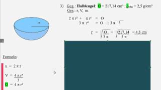 Kugelberechnungen 7 Aufgaben mit Lösungen [upl. by Amor]
