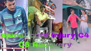 spinal cord injury C4 C5 Recovery exercise video [upl. by Aihsitan685]