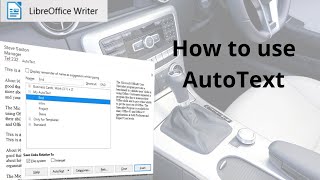 How to use AutoText in LibreOffice Writer [upl. by Yvonne17]