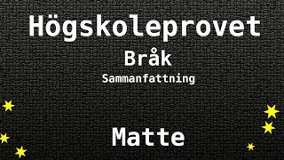 Högskoleprovet Bråk Sammanfattning  Matte Kvantitativa KVA NOG XYZ [upl. by Marie-Jeanne]