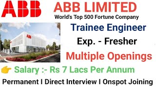 ABB India Limited Fresher Recruitment 2024 I Mechanical Jobs I Electrical Jobs I Engineering Jobs [upl. by Tennos]