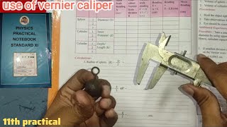 class 11th physics practical  use of vernier caliper 11thphysics [upl. by Durrace166]