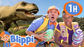 Blippi and Meekah Escape the Dinosaur Chase  Blippi amp Meekah Challenges and Games for Kids [upl. by Ecinue341]