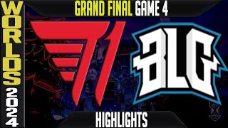 T1 vs BLG Highlights Game 4  Worlds 2024 GRAND FINAL  T1 vs Bilibili Gaming G4 [upl. by Amleht]