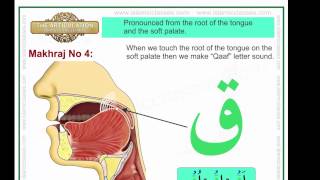 Makhraj No 417  Makhraj of Qaaf  Articulation Points of Arabic Alphabet Letters [upl. by Gaut]