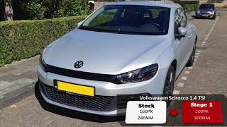 200HP VOLKSWAGEN SCIROCCO 14TSI Stock vs Stage 1 tuned acceleration  BERKPerformance [upl. by Kirsteni944]