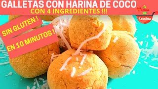 GALLETAS CON HARINA DE COCO SIN GLUTEN galletasdecocoLaCocinaMeFascina [upl. by Nyladnar]