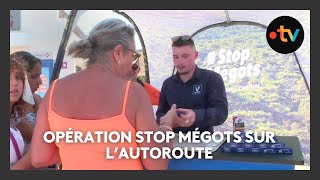 Prévention incendie  opération quotStop mégotsquot sur l’aire dautoroute de Vidauban [upl. by Trueblood]