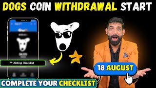 Dogs Airdrop Claim CheckList 📋  Dogs Airdrop Distribution Update  Dogs coin Latest News Today [upl. by Notsahc]