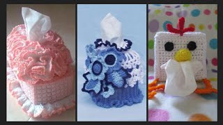 Crochet tissue box cover pattern  Top handknitted ideas [upl. by Aneehsak912]