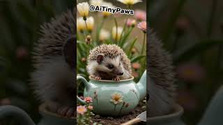 playful baby hedgehog in a teapot🦔☕ [upl. by Edahs]