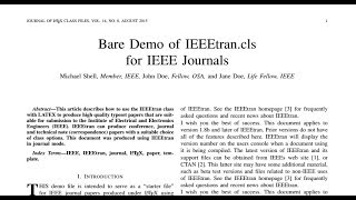 how to write IEEE research paper in latex completeIEEETRAN [upl. by Schilt]