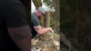 ⚒️ stonemasonry howtobuild constructionlife stonemason gardendesign [upl. by Muhan551]