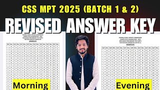 CSS MPT Revised Answer Key  Morning Batch Key  Evening kab Aya gi  CSS MPT Result Update [upl. by Kera]