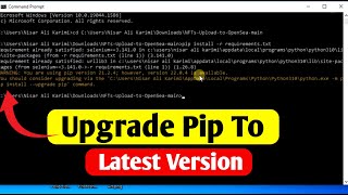 How To Upgrade Pip Version in Python Window  Pip Upgrade Command Windows [upl. by Nihs125]