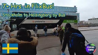 Ep 17  7 Hrs in the FlixBus  Stockholm to Helsingborg by Bus  Sweden [upl. by Alaikim]