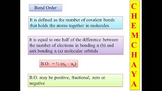 RCUNEPChemistryII SEMChemical bondingCovalent bondingBOND ORDERStability ampMagnetic property [upl. by Bakki]