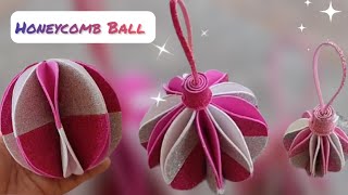 DIY Honeycomb Ball Ornament Glitter Foam sheet  Christmas Craft craft360 christmasdecorideas [upl. by Veejar36]