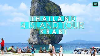 4k Krabi 4 Island tour🏝  A Perfect adventure tour in krabi with amazing beaches🏖 amp snorkelling 🤿🤿 [upl. by Ahsinit169]