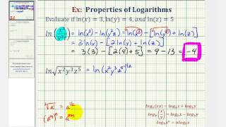 Ex 1 Evaluate a Natural Logarithmic Expression Using the Properties of Logarithms [upl. by Emalee]