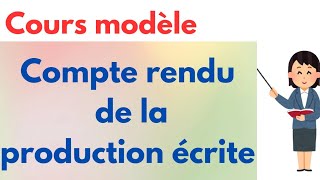 Modèle de compte rendu de la production écrite [upl. by Hgieliak466]