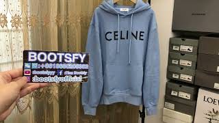 CELINE COTTON FLEECE LOOSE HOODIE Review from BOOTSFY [upl. by Aidroc]