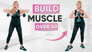 30 Minute BUILD MUSCLE Full Body Dumbbell Workout For Women Over 50  Warm Up amp Cool Down [upl. by Bachman]