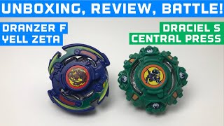 DRANZER F amp DRACIEL S  Unboxing Review and Battle Beyblade Burst RisingEvolution [upl. by Noseimaj]