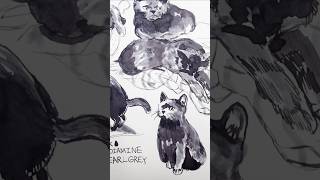 🐱친구 고양이 그려주기 🎨디아민 얼그레이 Diamine Earl Grey 크로키 fountainpenink [upl. by Enirac]