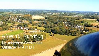 ✈ ASW15 Rundflug NeunkirchenSeelsch Hardt [upl. by Ydnar92]