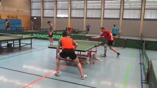 Tischtennis Commerzbank Cup Zell 20160724 3Hintergrund Scheer Versbach Defense [upl. by Groveman]