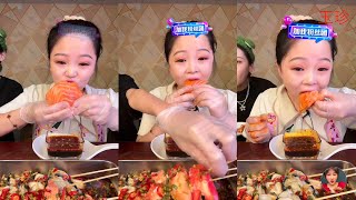 【ASMR MUKBANG】대창 동파육 새우 족발 중국 먹방 。 ASMR XIAOYU MUKBANG。N02。171023。1 [upl. by Eudoxia]