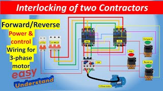 Forward Reverse DOL Starter with Interlocking Control Diagram  Electricalgenius [upl. by Bernstein]