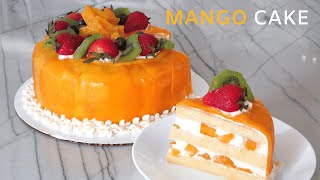 Mango Cake Recipe 芒果蛋糕  Chinese Bakery Style [upl. by Hannaj]