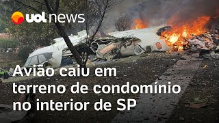 Avião caiu dentro de condomínio em Vinhedo SP jornalista traz detalhes do local do acidente [upl. by Amor218]