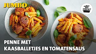 Wat eten we Penne met kaasballetjes en tomatensaus [upl. by Suriaj959]