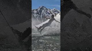 Boys Pond Skim  Water Slide Challenge Grimentz 14 skiing ski switzerland suisse schweiz [upl. by Koral]