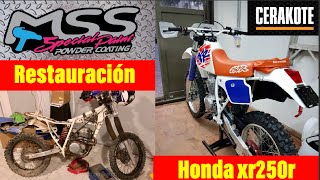 Restauración honda XR250R restoration motorcycle cerakote powder coating argentina [upl. by Iznik994]