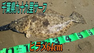 ヒラメ60cmオーバー！【千葉県九十九里浜】サーフヒラメ狙い。 [upl. by Fauch]