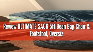 Review ULTIMATE SACK 5ft Bean Bag Chair amp Footstool Oversize Bean Bag Chair for Adults Comfy Chair [upl. by Yrokcaz529]