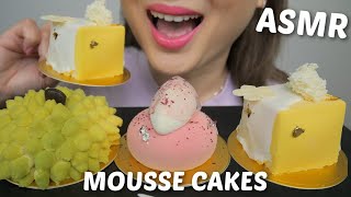 ASMR Mousse Cakes Yuzu Durian and Peach Oolong Mousse Cakes NO TALKING FOOD Sounds  NE Lets Eat [upl. by Akeemahs]