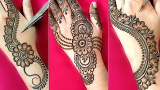 Top 3 stylish back hand mehndi design  Mehndi design  easy amp simple mehndi  Mehndi  Mehandi [upl. by Haidabej]