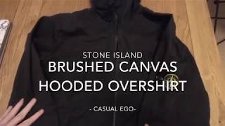 Stone Island  Brushed Canvas Hooded Overshirt Jacket  Mens Clothing Review [upl. by Benedic182]